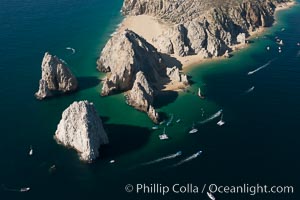 Aerial photograph of Land's End and the Arch, Cabo San Lucas, Mexico