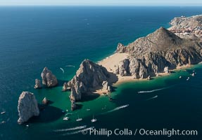 Aerial photograph of Land's End and the Arch, Cabo San Lucas, Mexico