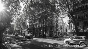 Latin Quarter.  The Latin Quarter of Paris is an area in the 5th and parts of the 6th arrondissement of Paris. It is situated on the left bank of the Seine, around the Sorbonne known for student life, lively atmosphere and bistros.