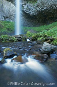 Cascades below Latourelle Falls, in Guy W. Talbot State Park, drops 249 feet through a lush forest near the Columbia River, Columbia River Gorge National Scenic Area, Oregon