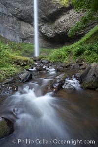 Cascades below Latourelle Falls, in Guy W. Talbot State Park, drops 249 feet through a lush forest near the Columbia River, Columbia River Gorge National Scenic Area, Oregon