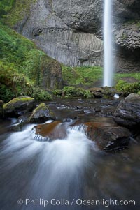 Cascades below Latourelle Falls, in Guy W. Talbot State Park, drops 249 feet through a lush forest near the Columbia River, Columbia River Gorge National Scenic Area, Oregon