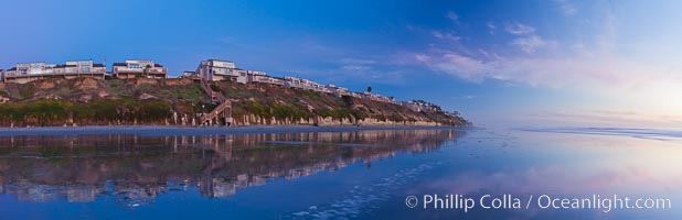 Leucadia beach and coastline, sunset, Encinitas, California