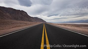 Lonely road, Death Valley, Badwater, Death Valley National Park, California