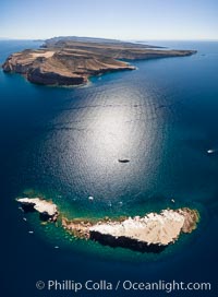 Los Islotes and Isla Partida, the northern part of Archipelago Espiritu Santo, Sea of Cortez, Aerial Photo