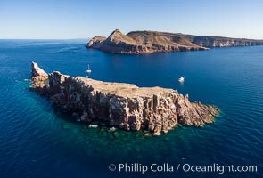 Los Islotes and Isla Partida, the northern part of Archipelago Espiritu Santo, Sea of Cortez, Aerial Photo