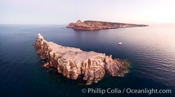 Los Islotes and Isla Partida, the northern part of Archipelago Espiritu Santo, Sea of Cortez, Aerial Photo. Islotes is famous for its friendly colony of California sea lions.