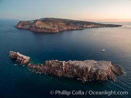 Los Islotes and Isla Partida, the northern part of Archipelago Espiritu Santo, Sea of Cortez, Aerial Photo