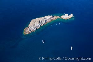 Los Islotes, part of Archipelago Espiritu Santo, Sea of Cortez, Aerial Photo