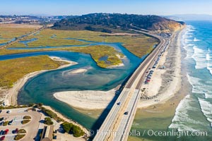 Los Penasquitos Lagoon and Torrey Pines State Beach, aerial photo