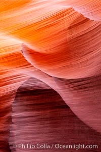 Lower Antelope Canyon, a deep, narrow and spectacular slot canyon lying on Navajo Tribal lands near Page, Arizona, Navajo Tribal Lands