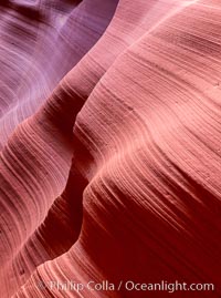 Lower Antelope Canyon, a deep, narrow and spectacular slot canyon lying on Navajo Tribal lands near Page, Arizona.