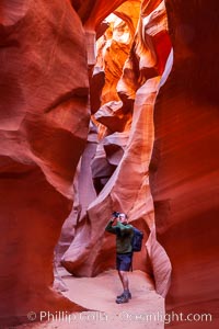 Lower Antelope Canyon, a deep, narrow and spectacular slot canyon lying on Navajo Tribal lands near Page, Arizona, Navajo Tribal Lands