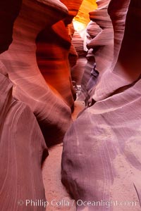 Lower Antelope Canyon, a deep, narrow and spectacular slot canyon lying on Navajo Tribal lands near Page, Arizona, Navajo Tribal Lands