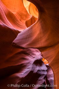 Lower Antelope Canyon, a deep, narrow and spectacular slot canyon lying on Navajo Tribal lands near Page, Arizona, Navajo Tribal Lands