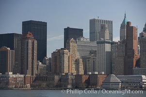 Lower Manhattan skyline viewed from the Hudson River, New York City