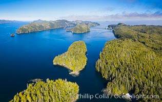 Lucan Islands and Browning Pass, aerial photo, Canada