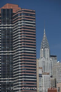 The Chrysler Building rises above the New York skyline as viewed from the East River, Manhattan, New York City