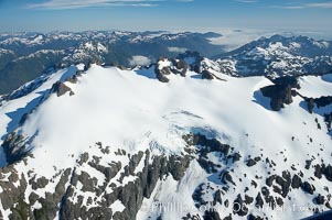 Mariner Mountain, on the west coast of Vancouver Island, British Columbia, Canada, part of Strathcona Provincial Park, located 36 km (22 mi) north of Tofino.  It is 1,771 m (5,810 ft) high, snow covered year-round and home to several glaciers