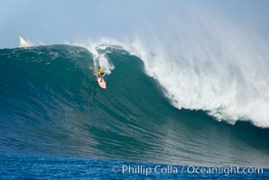 Josh Loya of Santa Cruz in heat two, Loya would advance to the semis, Mavericks surf contest, February 7, 2006, Half Moon Bay, California