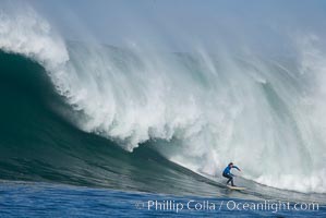 Brazilian Danilo Couto in heat three, Couto would advance to the semis, Mavericks surf contest, February 7, 2006, Half Moon Bay, California