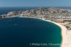 Aerial photograph of Medano Beach and Cabo San Lucas, Mexico