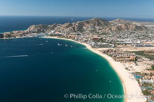 Aerial photograph of Medano Beach and Cabo San Lucas, Mexico