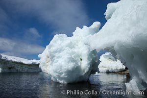 Melting ice forms along the shore of Paulet Island