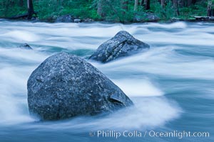 Merced River reflections and textures, Yosemite Valley, Yosemite National Park, California