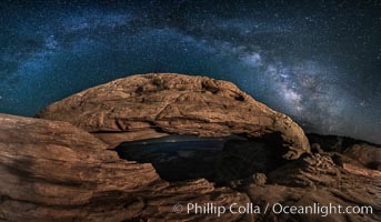 Mesa Arch and Milky Way at night, Canyonlands National Park, Utah