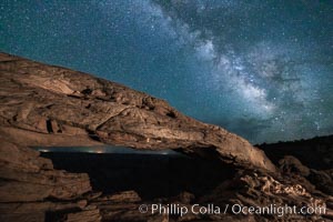 Mesa Arch and Milky Way at night, Canyonlands National Park, Utah