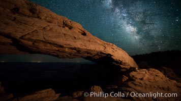 Mesa Arch and Milky Way at night, Canyonlands National Park, Utah