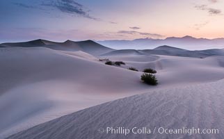 Mesquite Dunes sunrise, dawn, clouds and morning sky, sand dunes, Stovepipe Wells, Death Valley National Park, California