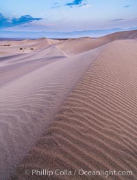 Mesquite Dunes sunrise, dawn, clouds and morning sky, sand dunes, Stovepipe Wells, Death Valley National Park, California