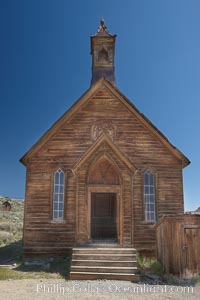 Methodist Church, Green Street, exterior, southern exposure, Bodie State Historical Park, California