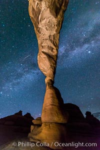 Milky Way and Stars over Delicate Arch, at night, Arches National Park, Utah