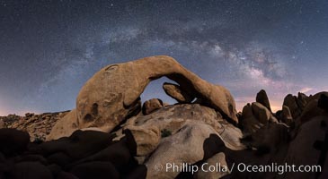 Milky Way during Full Lunar Eclipse over Arch Rock, Joshua Tree National Park, April 4 2015