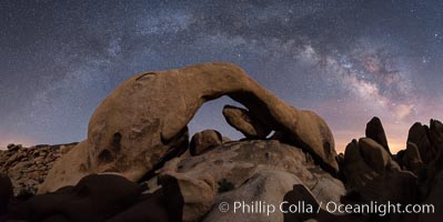 Milky Way during Full Lunar Eclipse over Arch Rock, Joshua Tree National Park, April 4 2015