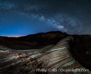 Milky Way galaxy rises above the Fire Wave, Valley of Fire State Park
