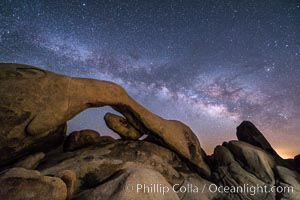 Milky Way at Night over Arch Rock, Joshua Tree National Park