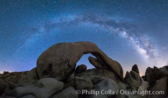 Milky Way at Night over Arch Rock, Joshua Tree National Park