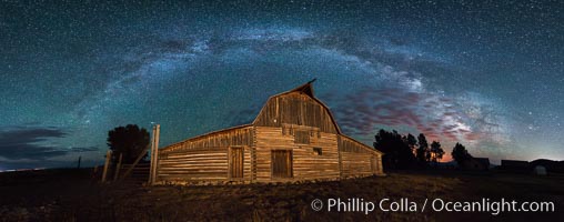 Milky Way over John Moulton Barn, Grand Teton National Park., natural history stock photograph, photo id 32303
