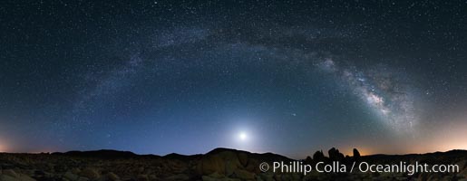 Joshua Tree National Park, Milky Way and Moon, Shooting Star, Comet Panstarrs, Impending Dawn.