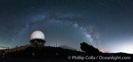 Milky Way over Mount Laguna FAA Radar Site, including ARSR-4 radome (radar dome)