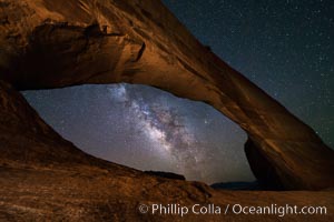 Milky Way and Stars through Arch, Utah.