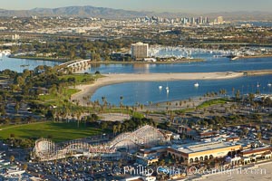 Mission Bay, is the largest man-made aquatic park in the country.  It spans 4,235 acres and is split nearly evenly between land and water.  It is situated between the communities of Pacific Beach, Mission Beach, Bay Park and bordered on the south by the San Diego River channel.  Once named "False Bay" by Juan Cabrillo in 1542, the tidelands were dredged in the 1940's creating the basins and islands of what is now Mission Bay