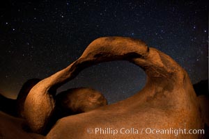 Mobius Arch and stars at night, Alabama Hills, California, Alabama Hills Recreational Area