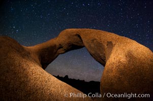 Mobius Arch and stars at night, Alabama Hills, California, Alabama Hills Recreational Area