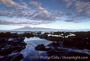 Molokai and water pools, viewed from west Maui