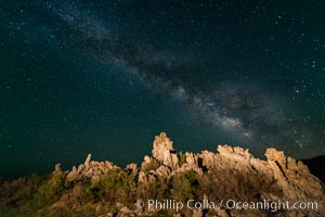 Tufa and Stars at Night, Milky Way galaxy, Mono Lake, California